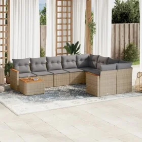 Gartensofa-Set mit beigen Kissen, 10-teilig, synthetisches Rattan von , Gartensets - Ref: Foro24-3226318, Preis: 591,53 €, Ra...