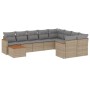 Gartensofa-Set mit beigen Kissen, 10-teilig, synthetisches Rattan von , Gartensets - Ref: Foro24-3226318, Preis: 574,79 €, Ra...
