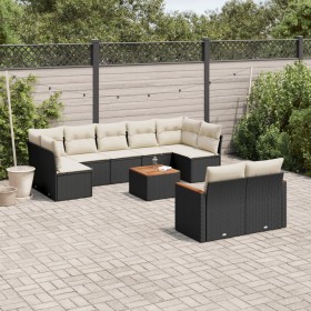 Set de sofás de jardín 10 pzas cojines ratán sintético negro de , Conjuntos de jardín - Ref: Foro24-3226294, Precio: 535,74 €...