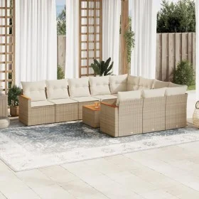 11-teiliges Gartensofa-Set mit beigen synthetischen Rattankissen von , Gartensets - Ref: Foro24-3226345, Preis: 706,35 €, Rab...