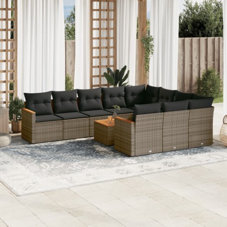 11-teilige Gartensofagarnitur und graue synthetische Rattankissen von , Gartensets - Ref: Foro24-3226347, Preis: 614,04 €, Ra...