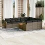 11-piece garden sofa set and gray synthetic rattan cushions by , Garden sets - Ref: Foro24-3226347, Price: 625,63 €, Discount: %