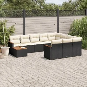 11-piece garden sofa set and black synthetic rattan cushions by , Garden sets - Ref: Foro24-3226364, Price: 628,53 €, Discoun...