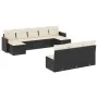 Gartensofa-Set, 10-teilig, mit schwarzen Kissen und synthetischem Rattan. von , Gartensets - Ref: Foro24-3226385, Preis: 515,...