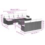11-teiliges Gartensofa-Set und schwarze synthetische Rattankissen von , Gartensets - Ref: Foro24-3226391, Preis: 602,75 €, Ra...