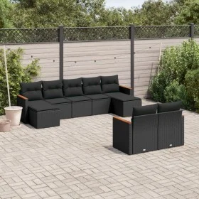 8-teiliges Gartensofa-Set und schwarze synthetische Rattankissen von , Gartensets - Ref: Foro24-3226398, Preis: 539,10 €, Rab...