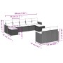 9-teiliges Gartenmöbel-Set und graue synthetische Rattankissen von , Gartensets - Ref: Foro24-3226403, Preis: 482,41 €, Rabat...