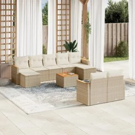 Gartensofa-Set mit beigen Kissen, 10-teilig, synthetisches Rattan von , Gartensets - Ref: Foro24-3226408, Preis: 630,99 €, Ra...