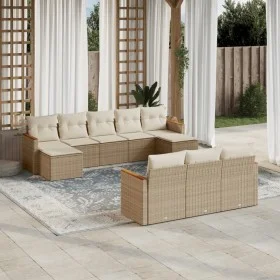 Garden sofa set with beige cushions 10 pieces synthetic rattan by , Garden sets - Ref: Foro24-3226415, Price: 644,49 €, Disco...