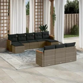 10-piece garden sofa set with gray synthetic rattan cushions by , Garden sets - Ref: Foro24-3226417, Price: 566,70 €, Discoun...