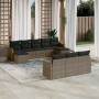 10-teiliges Gartensofa-Set mit grauen synthetischen Rattankissen von , Gartensets - Ref: Foro24-3226417, Preis: 546,57 €, Rab...
