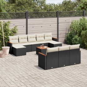 11-teiliges Gartensofa-Set und schwarze synthetische Rattankissen von , Gartensets - Ref: Foro24-3226420, Preis: 552,72 €, Ra...