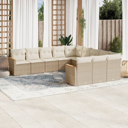 11-teiliges Gartensofa-Set mit beigen synthetischen Rattankissen von , Gartensets - Ref: Foro24-3226429, Preis: 671,94 €, Rab...