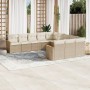 11-teiliges Gartensofa-Set mit beigen synthetischen Rattankissen von , Gartensets - Ref: Foro24-3226429, Preis: 671,94 €, Rab...