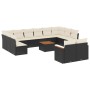 Garden sofa and cushion set 13 pieces black synthetic rattan by , Garden sets - Ref: Foro24-3226448, Price: 726,69 €, Discoun...