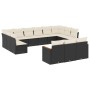 Gartensofa- und Kissenset 13-teilig aus schwarzem synthetischem Rattan von , Gartensets - Ref: Foro24-3226455, Preis: 728,52 ...