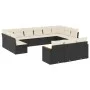 Gartensofa- und Kissenset 13-teilig aus schwarzem synthetischem Rattan von , Gartensets - Ref: Foro24-3226455, Preis: 765,12 ...
