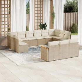 Gartensofa-Set mit Kissen, 13-teilig, beiges synthetisches Rattan von , Gartensets - Ref: Foro24-3226457, Preis: 887,76 €, Ra...