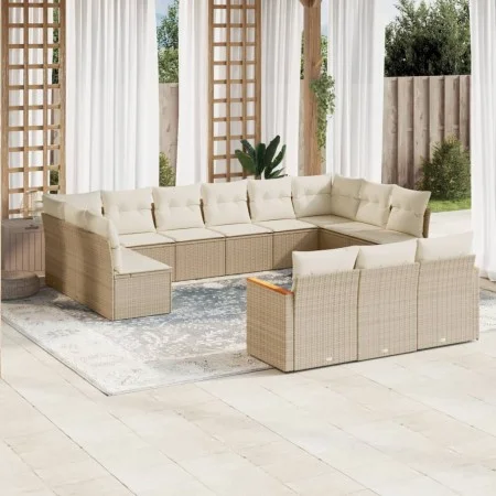 Garden sofa set with cushions 13 pieces beige synthetic rattan by , Garden sets - Ref: Foro24-3226457, Price: 887,76 €, Disco...