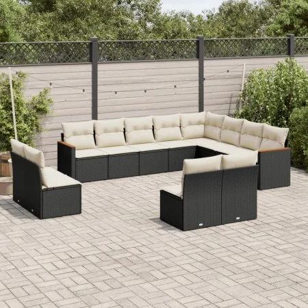 Garden sofa set 12 pieces with black synthetic rattan cushions by , Garden sets - Ref: Foro24-3226469, Price: 652,35 €, Disco...