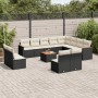 Garden sofa and cushion set 13 pieces black synthetic rattan by , Garden sets - Ref: Foro24-3226476, Price: 716,71 €, Discoun...