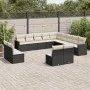 Garden sofa and cushion set 13 pieces black synthetic rattan by , Garden sets - Ref: Foro24-3226483, Price: 755,60 €, Discoun...