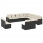 Garden sofa and cushion set 13 pieces black synthetic rattan by , Garden sets - Ref: Foro24-3226483, Price: 755,60 €, Discoun...