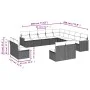 Garden sofa and cushion set 13 pieces black synthetic rattan by , Garden sets - Ref: Foro24-3226483, Price: 755,60 €, Discoun...