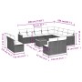 Garden sofa and cushion set 13 pieces black synthetic rattan by , Garden sets - Ref: Foro24-3226476, Price: 716,71 €, Discoun...