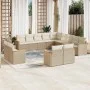 Garden sofa set with cushions 13 pieces beige synthetic rattan by , Garden sets - Ref: Foro24-3226527, Price: 966,08 €, Disco...