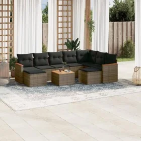 10-piece garden sofa set with gray synthetic rattan cushions by , Garden sets - Ref: Foro24-3226550, Price: 536,78 €, Discoun...