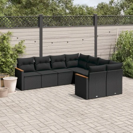 8-piece garden sofa set and black synthetic rattan cushions by , Garden sets - Ref: Foro24-3226552, Price: 525,75 €, Discount: %