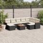 Set de sofás de jardín 10 pzas cojines ratán sintético negro de , Conjuntos de jardín - Ref: Foro24-3226546, Precio: 498,51 €...