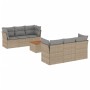 Gartensofa-Set mit beigem Kissenmix, 7-teilig aus PE-Rattan von , Gartensets - Ref: Foro24-3255821, Preis: 465,75 €, Rabatt: %