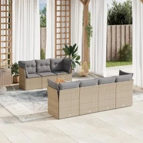 Garden sofa and cushion set 8 pieces beige PE rattan mix by , Garden sets - Ref: Foro24-3255835, Price: 497,50 €, Discount: %