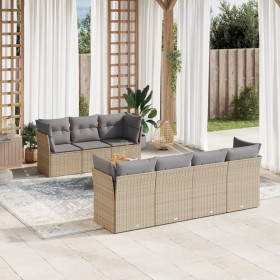 Set de sofás de jardín y cojines 8 pzas ratán PE beige mezcla de , Conjuntos de jardín - Ref: Foro24-3255835, Precio: 505,07 ...