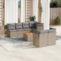 Gartensofa- und Kissenset 8-teilig beige PE-Rattan-Mischung von , Gartensets - Ref: Foro24-3255849, Preis: 498,11 €, Rabatt: %
