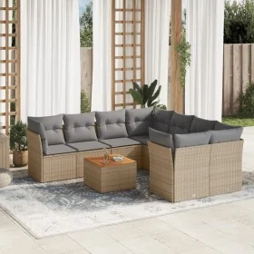 Garden sofa set with beige cushions mix 9 pieces PE rattan by , Garden sets - Ref: Foro24-3255863, Price: 578,19 €, Discount: %