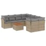 Garden sofa set with beige cushions mix 9 pieces PE rattan by , Garden sets - Ref: Foro24-3255863, Price: 578,19 €, Discount: %