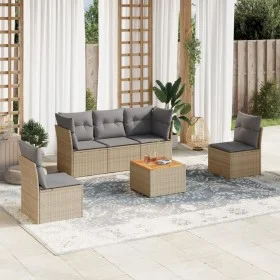 Garden sofa set with beige cushions mix 6 pieces PE rattan by , Garden sets - Ref: Foro24-3255877, Price: 353,37 €, Discount: %