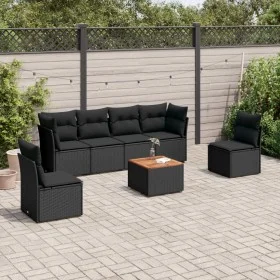 7-piece garden dining set and black synthetic rattan cushions by , Garden sets - Ref: Foro24-3255880, Price: 414,67 €, Discou...