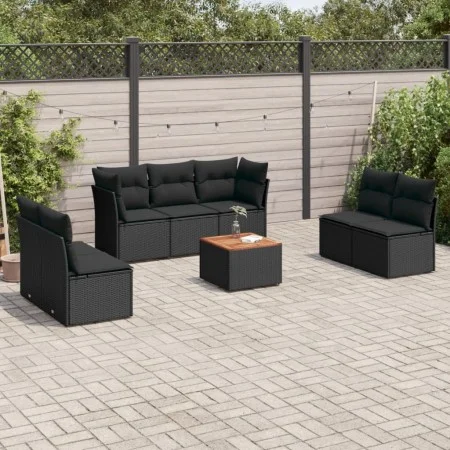 8-piece garden sofa set and black synthetic rattan cushions by , Garden sets - Ref: Foro24-3255894, Price: 468,06 €, Discount: %