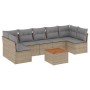 Gartensofa-Set mit beigem Kissenmix, 8-teilig aus PE-Rattan von , Gartensets - Ref: Foro24-3255905, Preis: 489,81 €, Rabatt: %