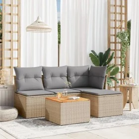 Garden sofa set with beige cushions mix 5 pieces PE rattan by , Garden sets - Ref: Foro24-3255926, Price: 281,14 €, Discount: %