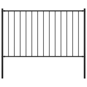 Fence panel and steel posts black powder coating 1.7x1.25m by vidaXL, fence panels - Ref: Foro24-145211, Price: 59,31 €, Disc...