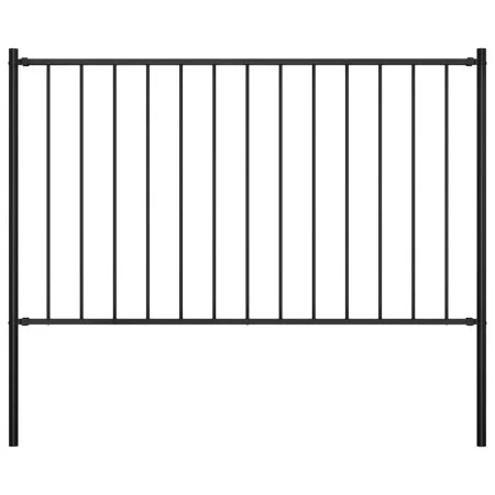 Fence panel and steel posts black powder coating 1.7x1.25m by vidaXL, fence panels - Ref: Foro24-145211, Price: 58,59 €, Disc...