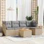 Garden sofa set with beige cushions mix 6 pieces PE rattan by , Garden sets - Ref: Foro24-3255947, Price: 370,72 €, Discount: %