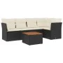 6-teiliges Gartensofa-Set und schwarze synthetische Rattankissen von , Gartensets - Ref: Foro24-3255958, Preis: 357,33 €, Rab...