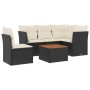 6-piece garden sofa set and black synthetic rattan cushions by , Garden sets - Ref: Foro24-3255972, Price: 361,72 €, Discount: %