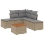 Juego de sofás jardín con cojines beige mezcla 6 pzas ratán PE by , Garden sets - Ref: Foro24-3256003, Price: 340,34 €, Disco...